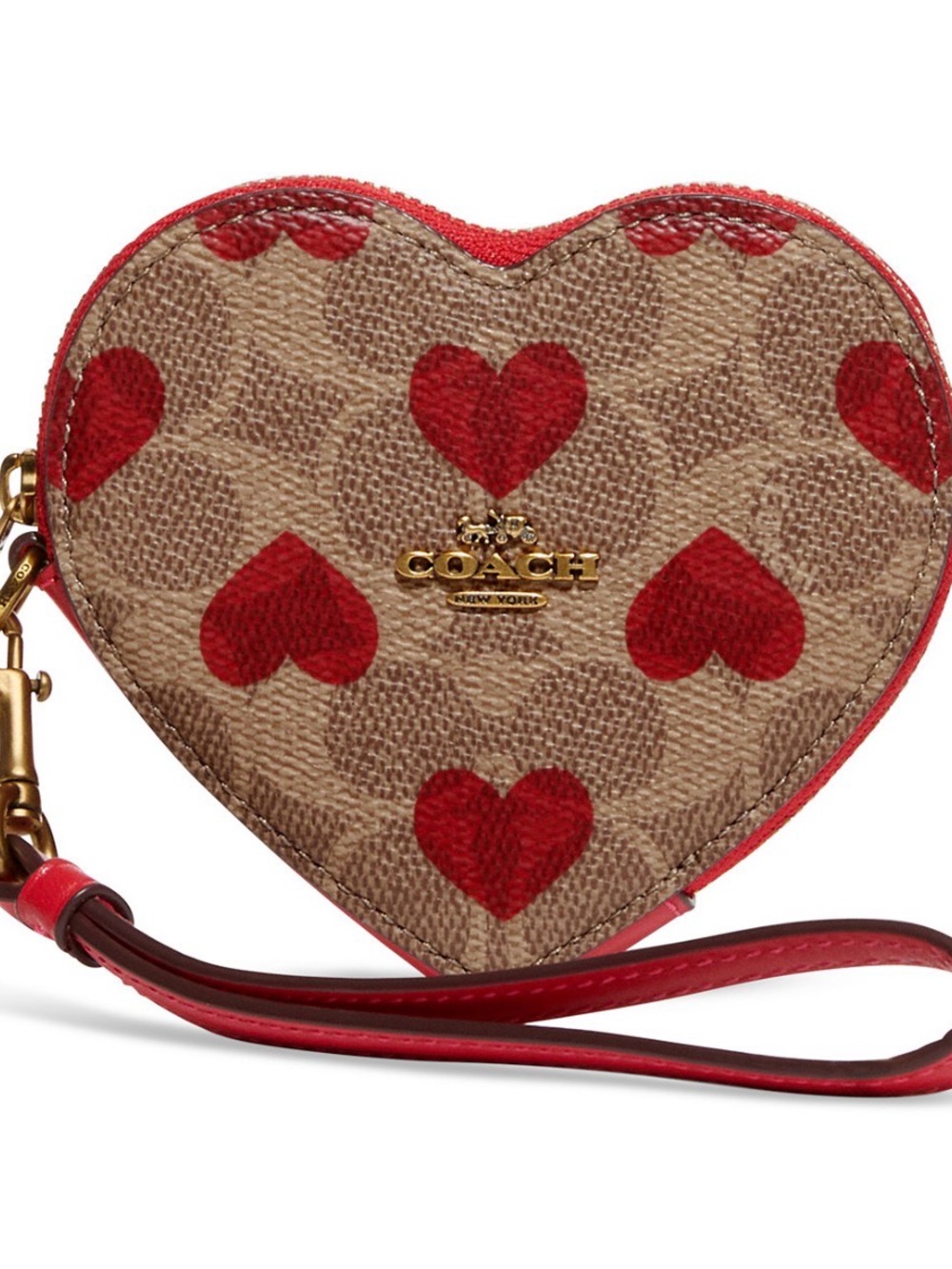 Coach Limited Edition Red Heart Signature Wristlet